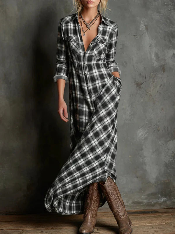 Tempest | Long-sleeved Striped Long Dress