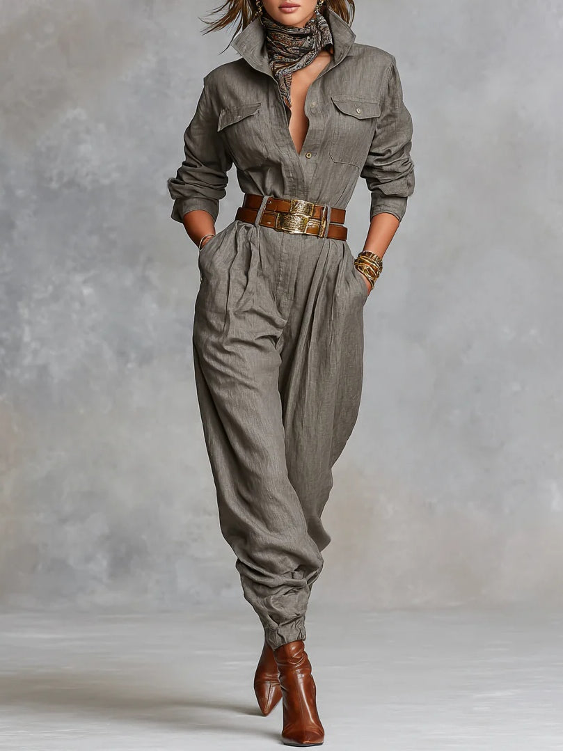 Nairne | Timeless Belted Maxi Jumpsuit