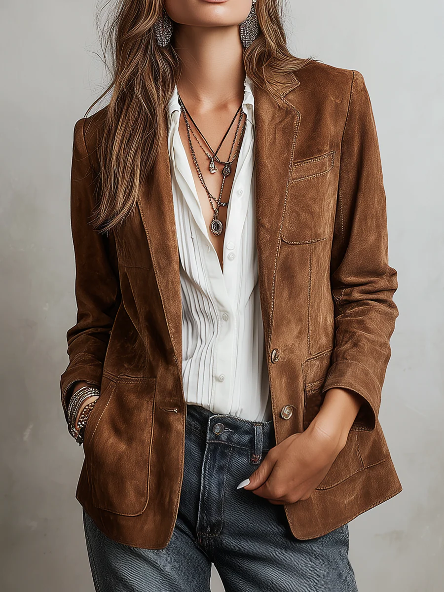 Everly | Vintage Brown Suede Jacket