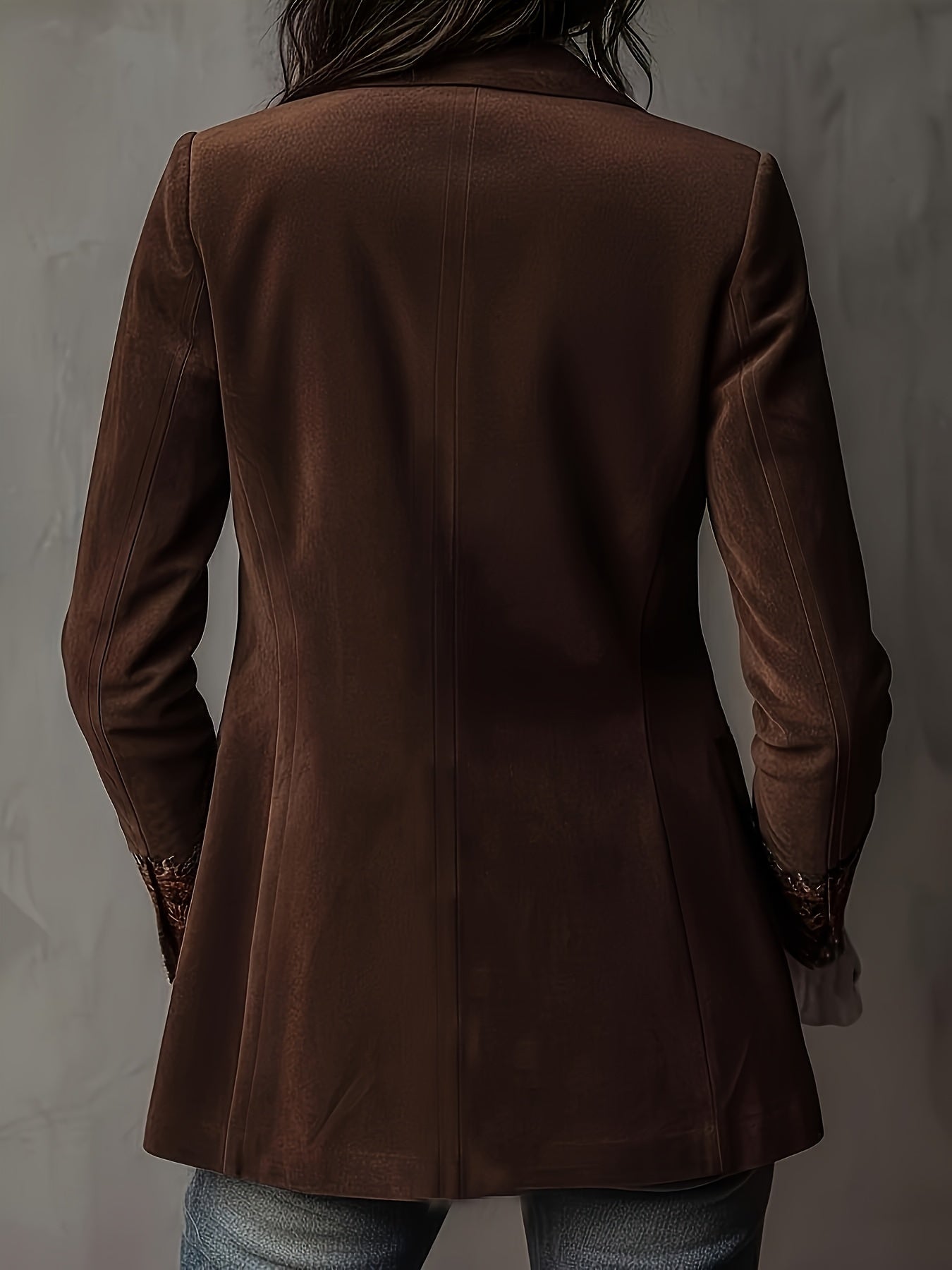 Blossom | Coffee Brown Embroidered Blazer