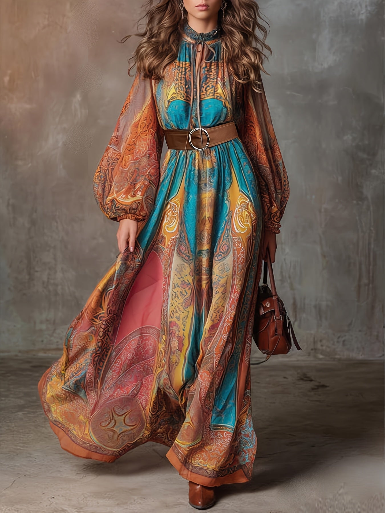 Leilani | Loose Flowing Lantern Sleeve Dress