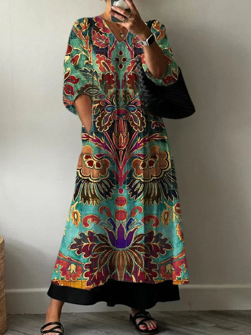 Daisie | Elegant Mosaic Maxi Dress