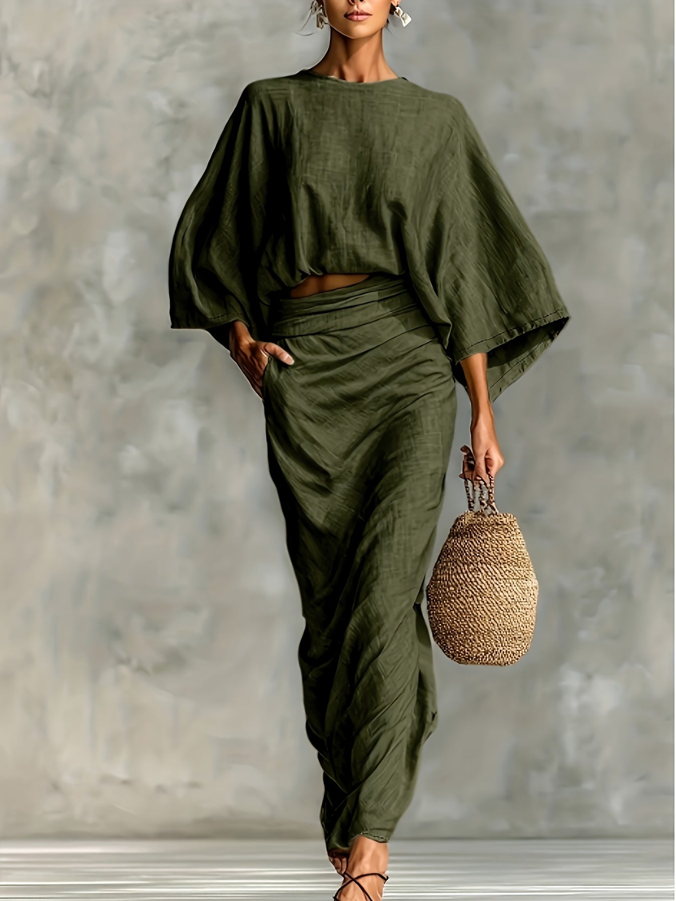 Hallie | Elegant Batwing Sleeve Co-Ord Set