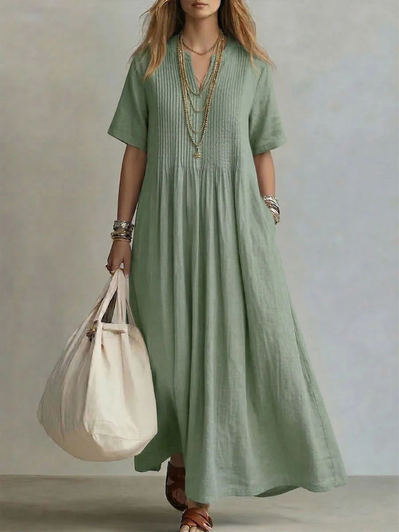 Zoe | Pleated Maxi Dress