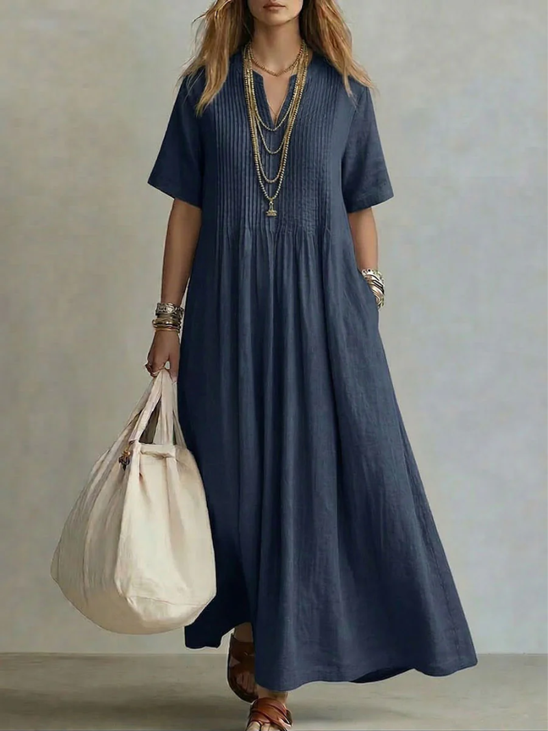 Zoe | Pleated Maxi Dress