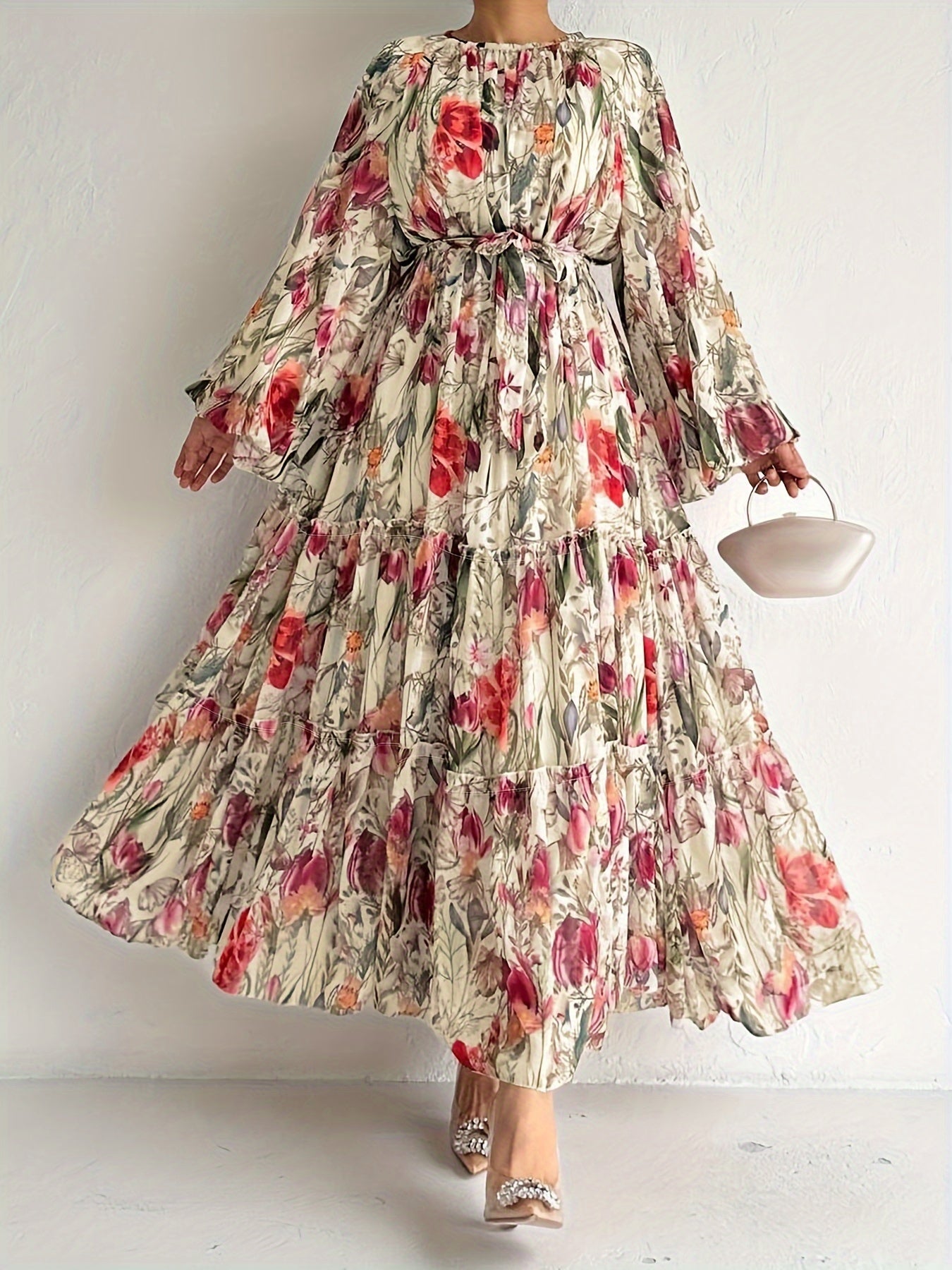 Nalani | Middle Eastern Muslim  Floral Print Long Dress