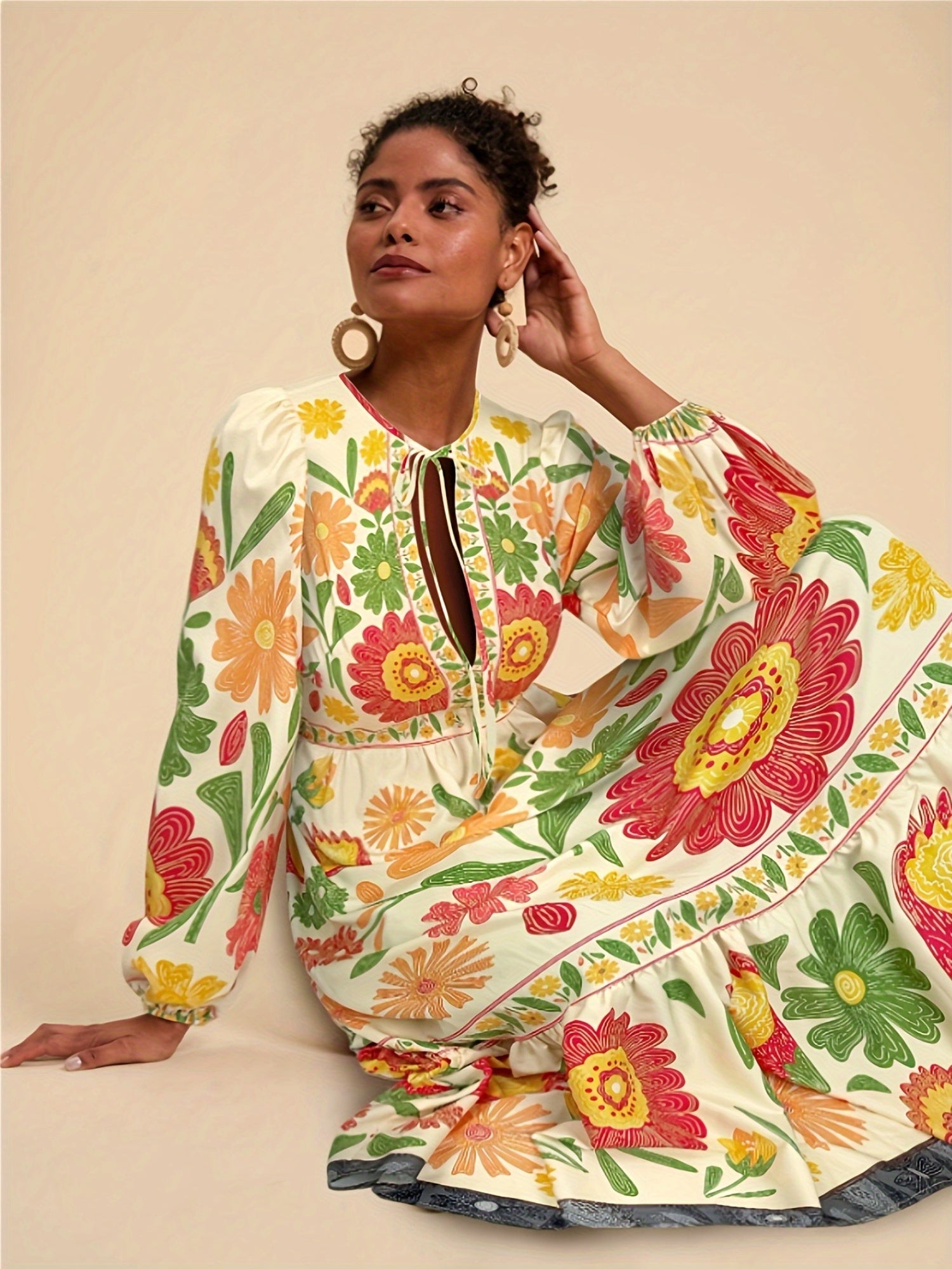 Loretta | Tropical Floral Print Dress