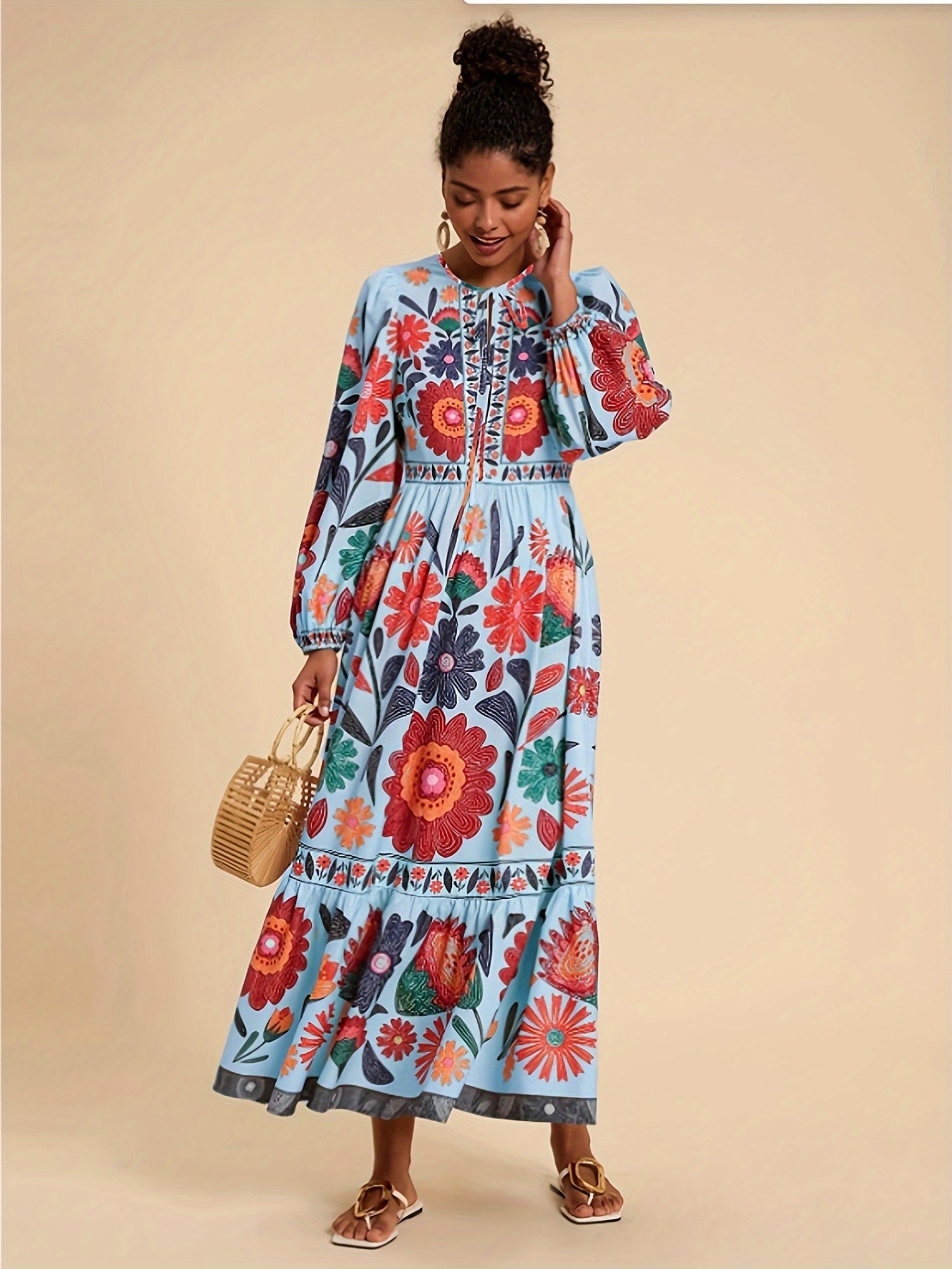 Loretta | Tropical Floral Print Dress