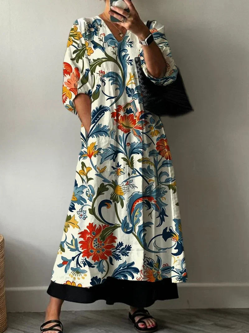Elkie | Elegant Floral Print Dress