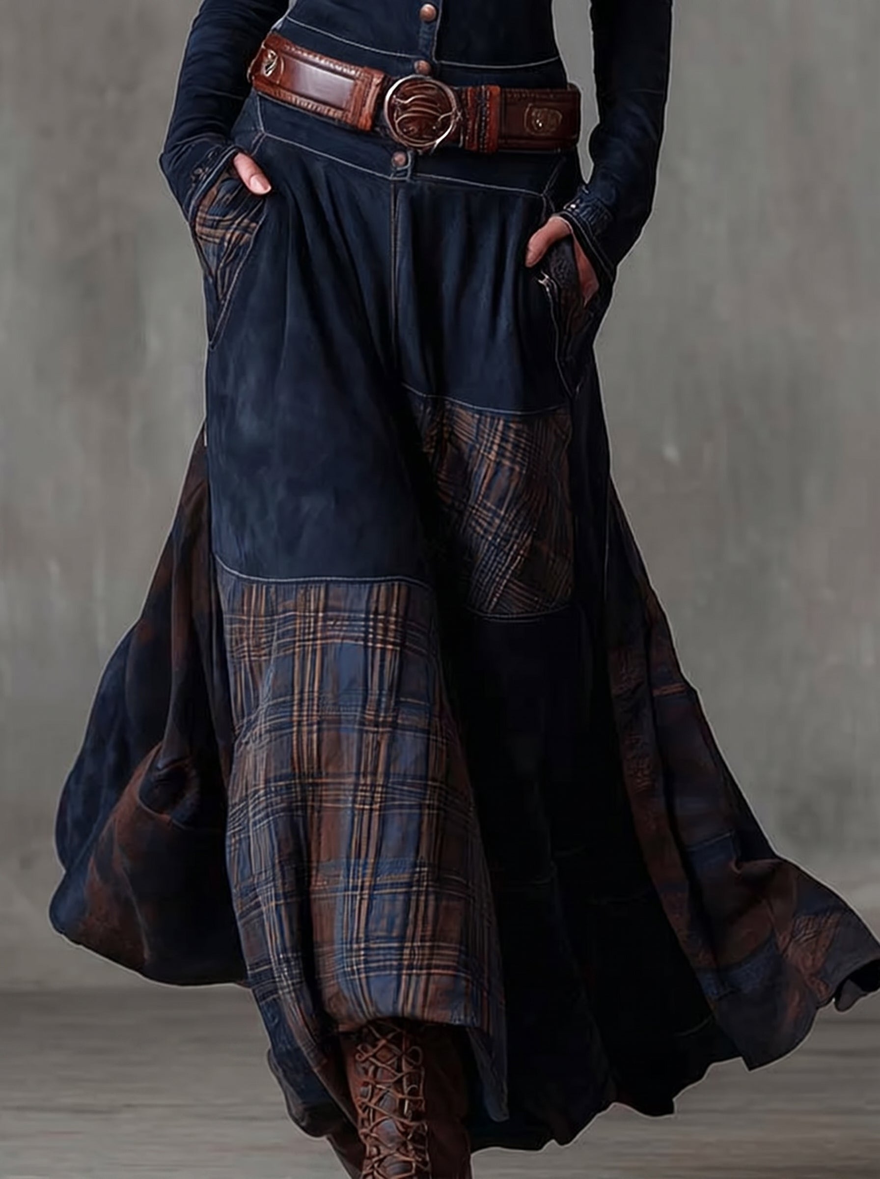 Willa | Vintage Suede Check Dress