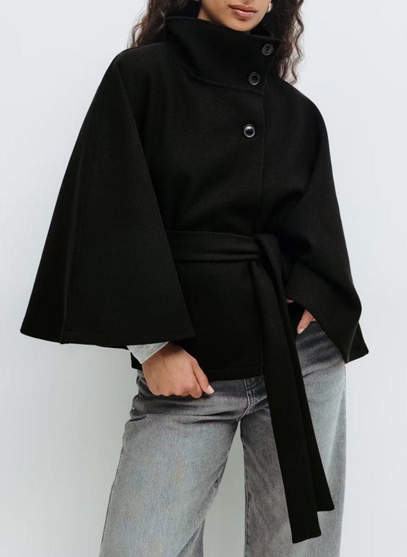 Constance | Belted Wool Cape Coat